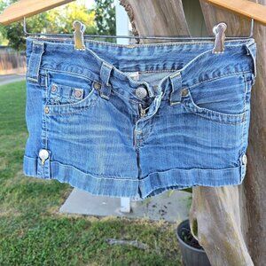 True Religion Jess Denim Shorts - USA Made - Size 28. Good Condition
